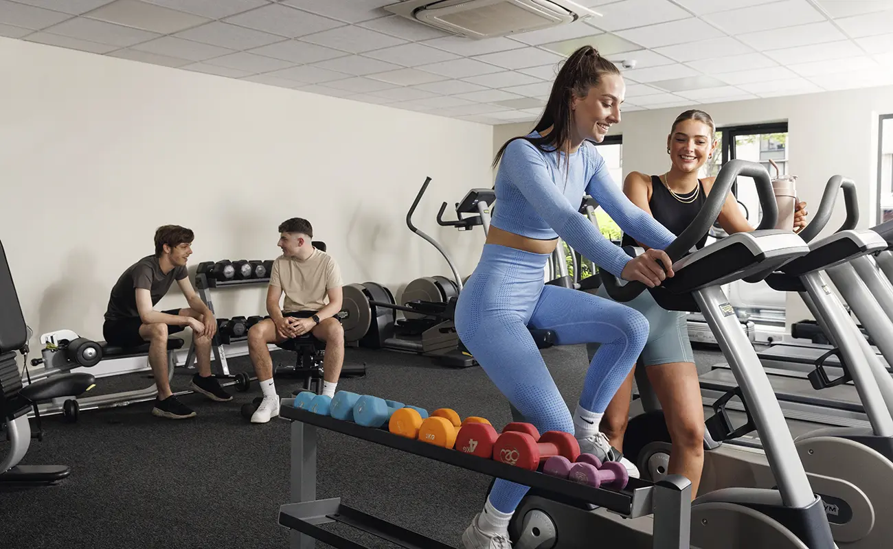 Students using the gym