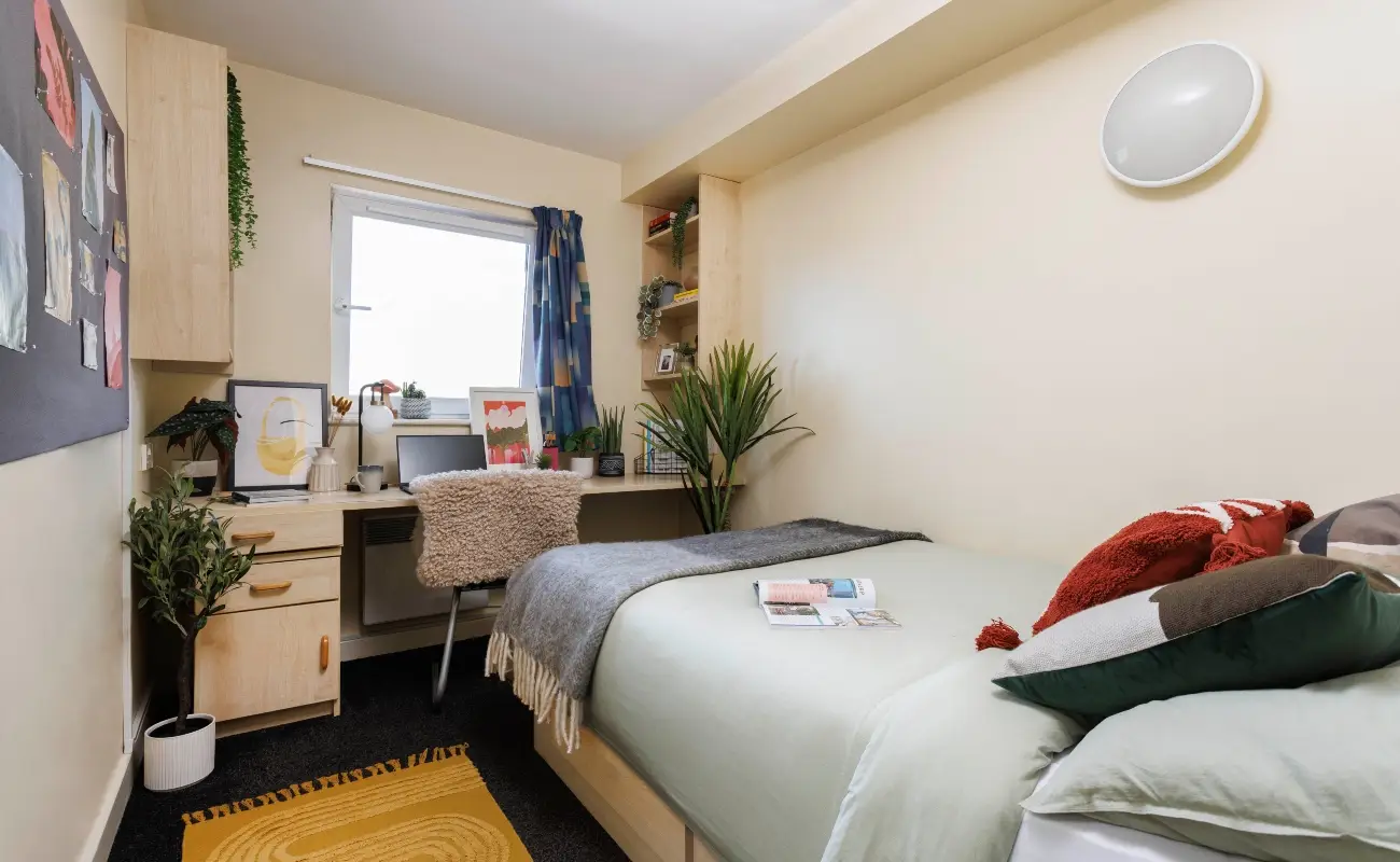 Bed and study space in an Ensuite Premium Range 1