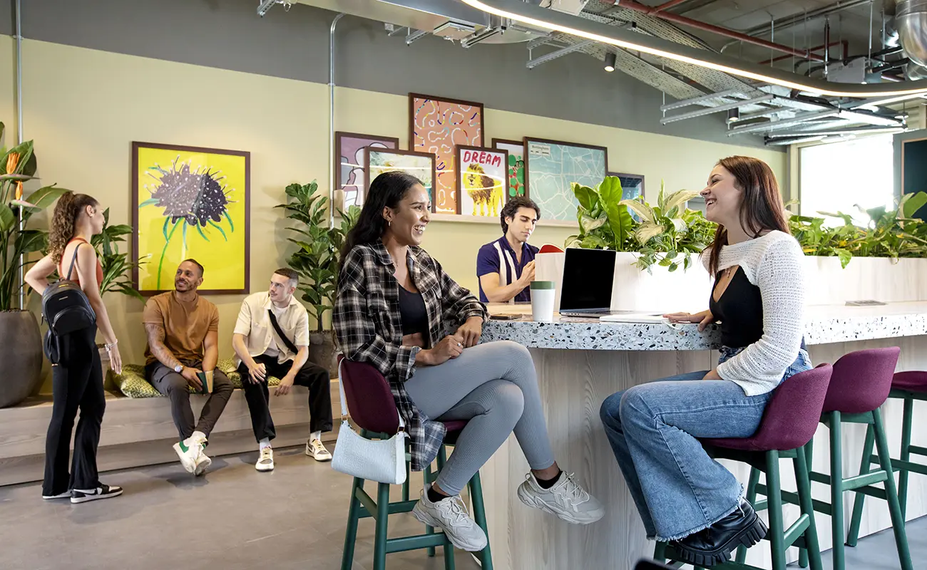 Students in the coffee lounge