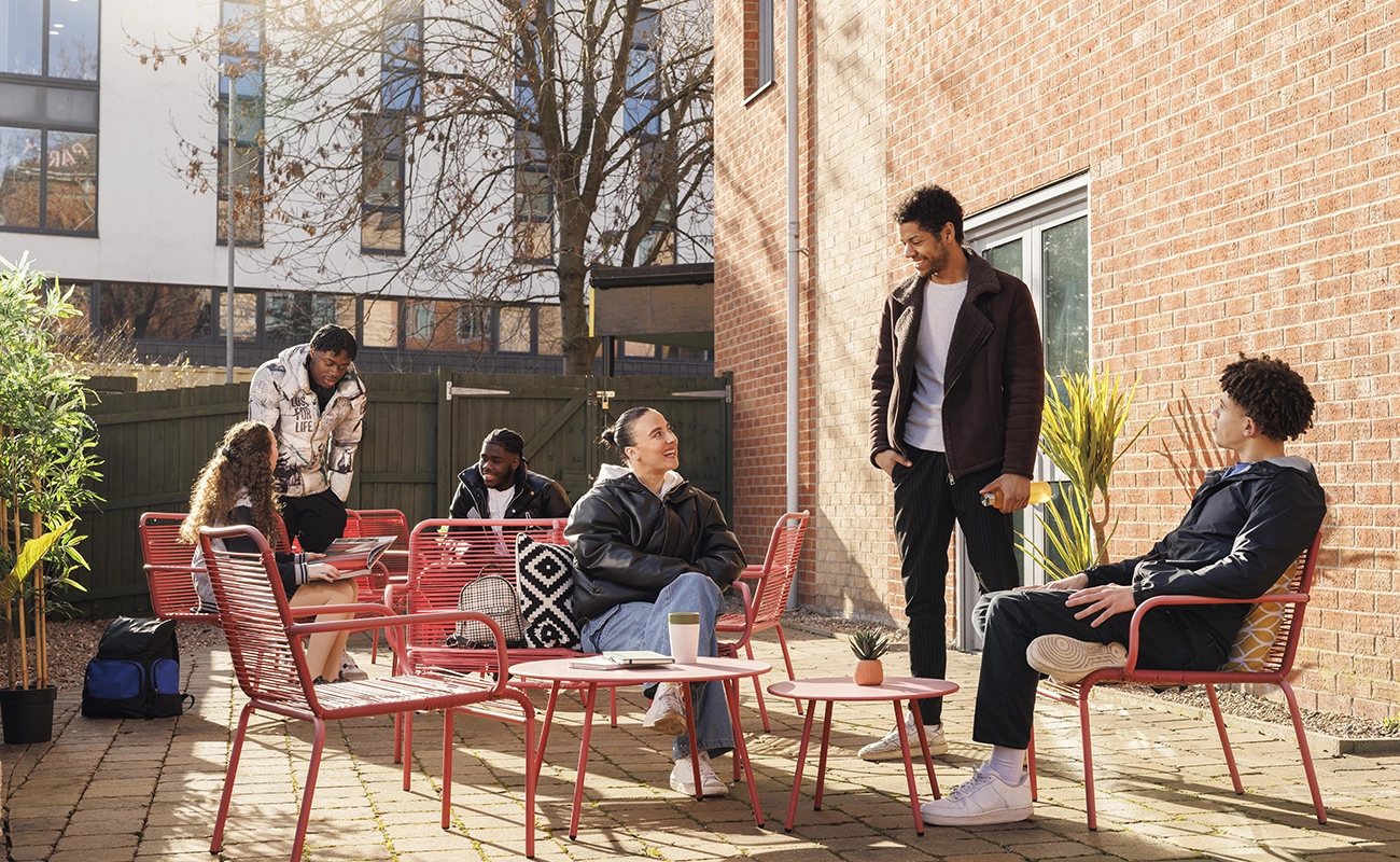 Students in the courtyard