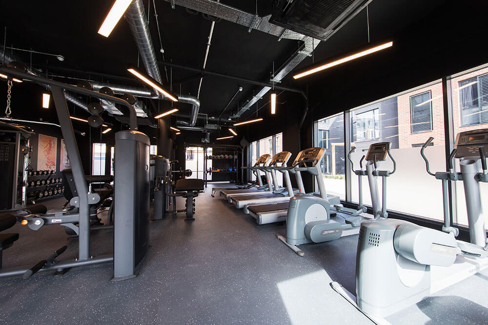 Exercise machines at Parade Green gym Unite Students accommodation in Oxford