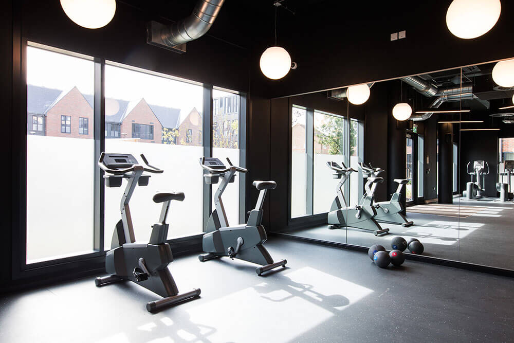 Exercise machines at Parade Green gym Unite Students accommodation in Oxford