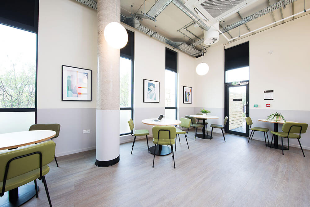 Seating in study area at Parade Green Unite Students accommodation in Oxford