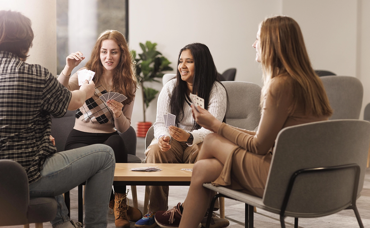 Students in the common room