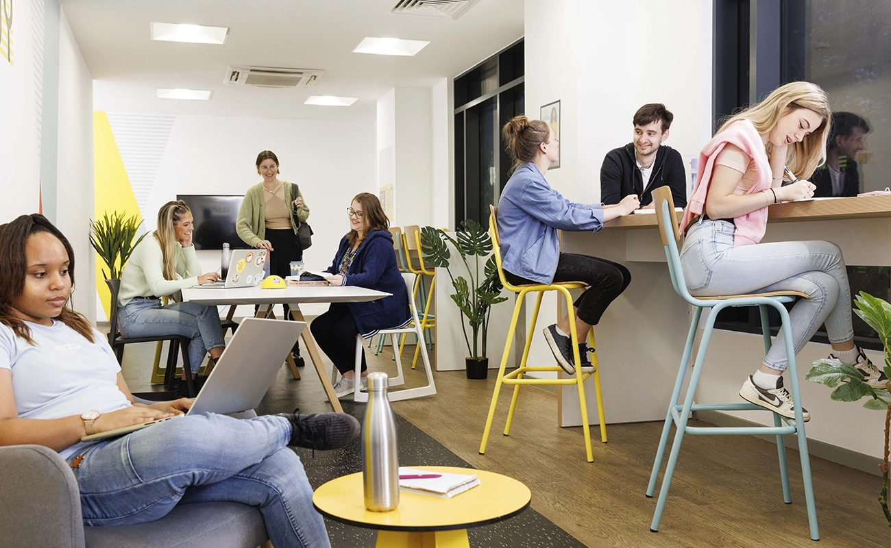 Students using the study room