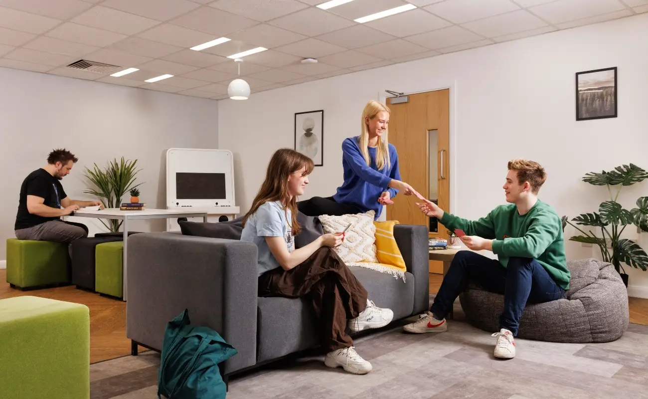 Students in the common room (shared with Leadmill Point)