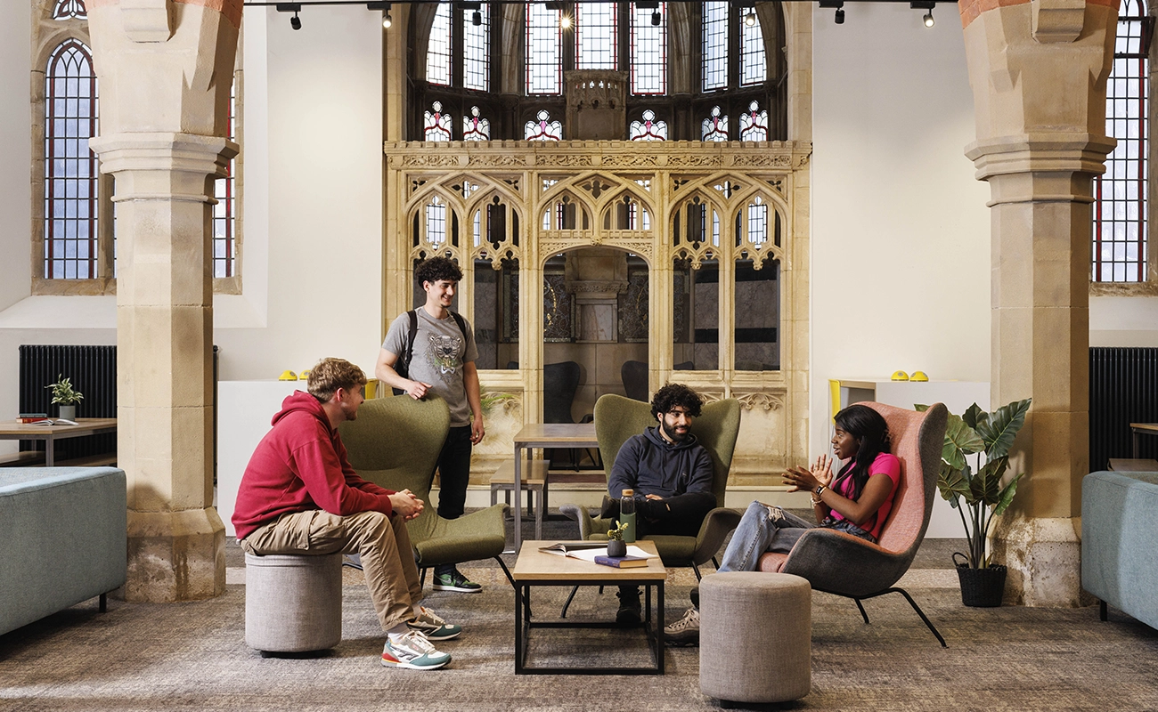 Students using the common room