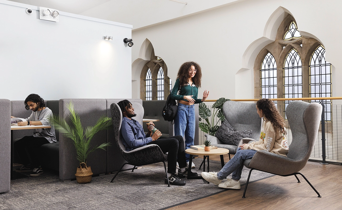 Upper floor study area