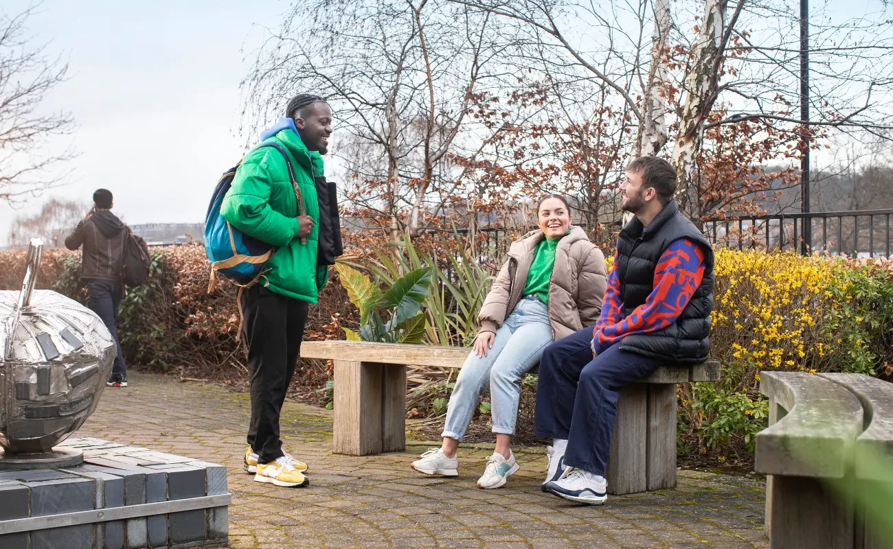 Students in the courtyard