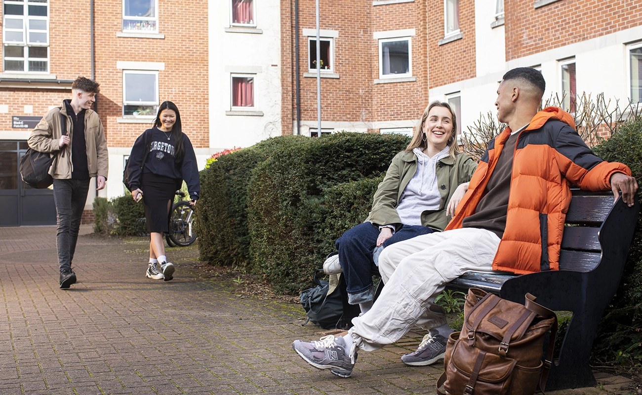 Students in the courtyard