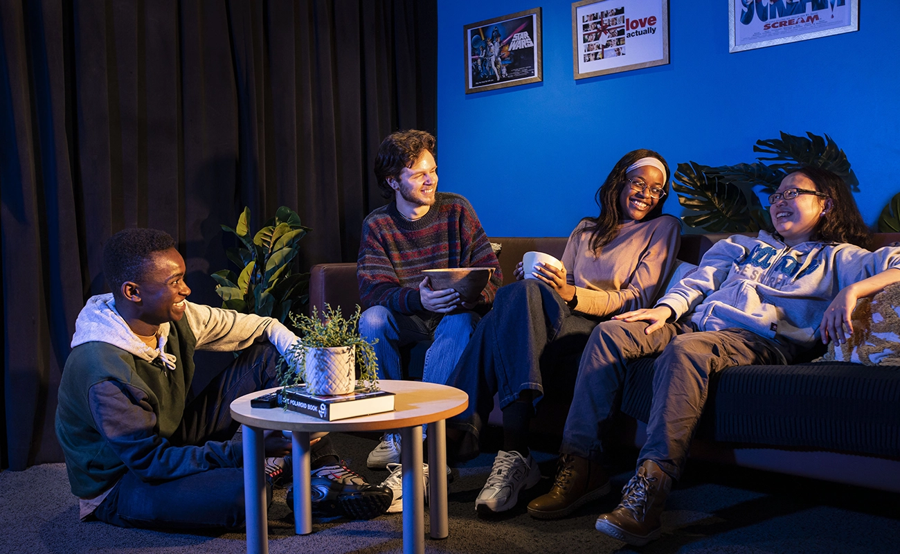 Students in the cinema room