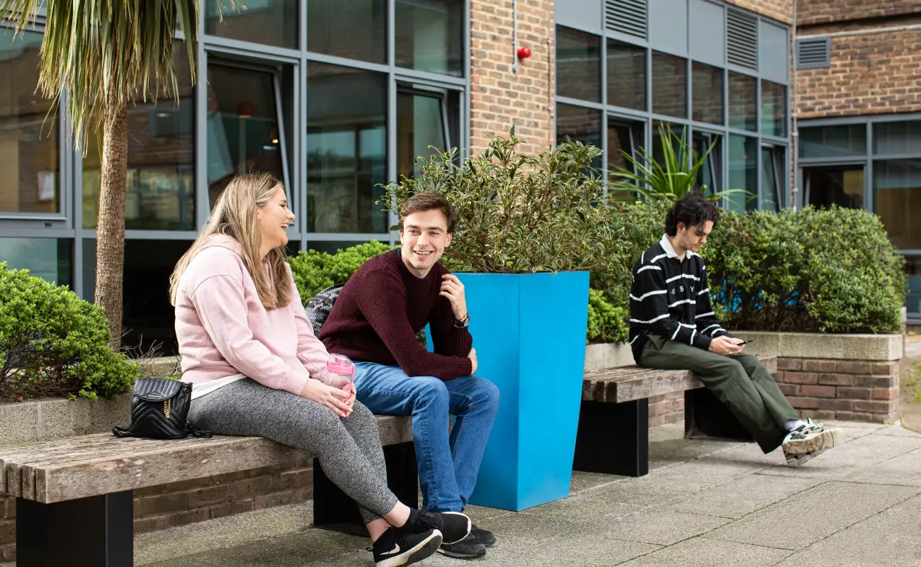 Students in the courtyard